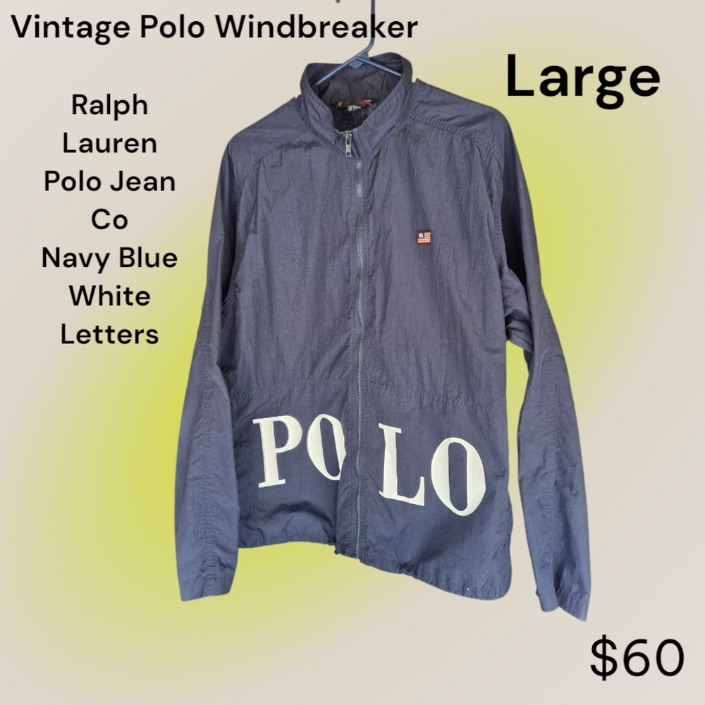 Ralph Lauren Polo Jean Co. Blue and White Windbreaker Jacket